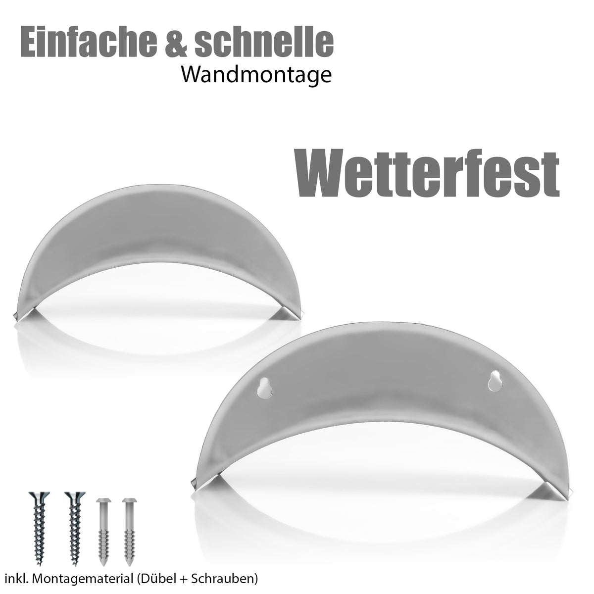 BigDean 3 Stück Gartenschlauchhalter aus Metall silber - robuster Schlauchhalter zur Wandmontage - ideal auch als Kabelhalter - für Schläuche mit ½ Zoll oder ¾ Zoll Durchmesser image 4