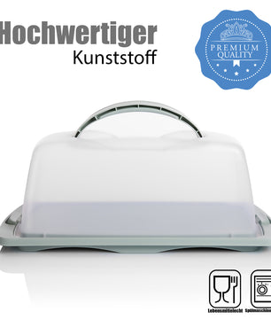 Kuchen Transportbox Rechteckig in Pastell Grün – mit Doppel Tragegriff 2