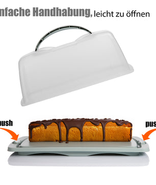 Kuchen Transportbox Rechteckig in Pastell Grün – mit Doppel Tragegriff 5