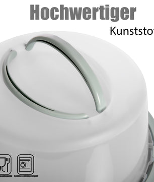 Kuchen Transportbox Rund in Pastell Grün – mit Doppel Tragegriff für sicheren Transport 2