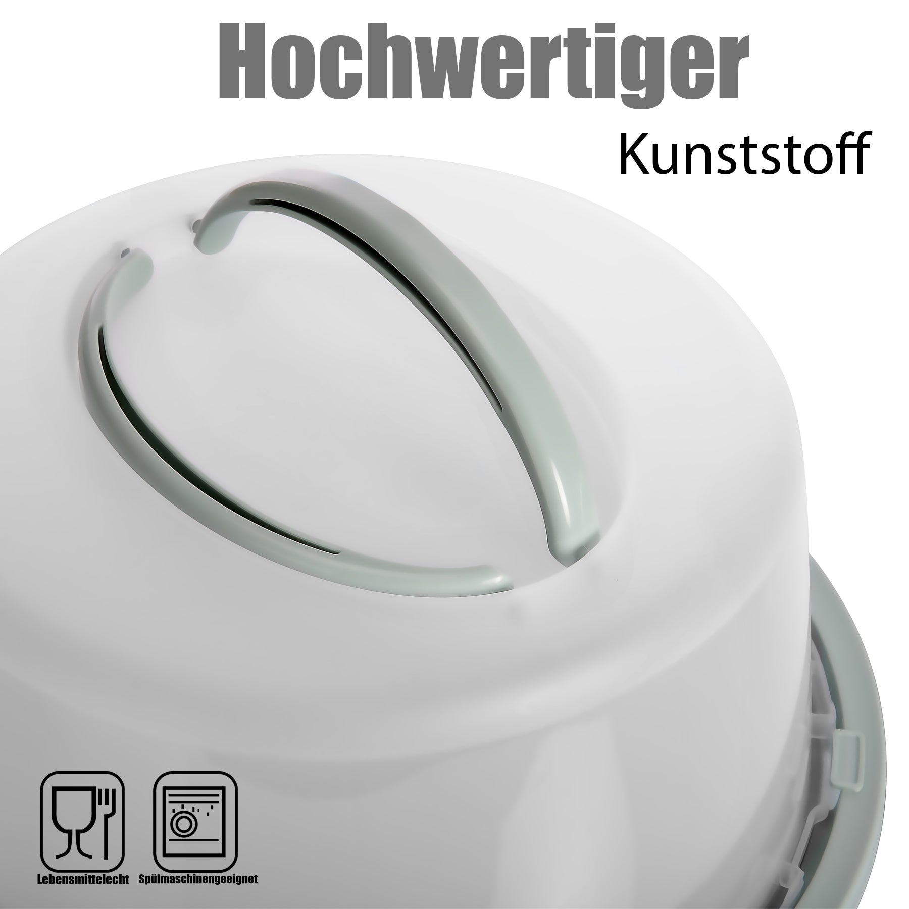 Kuchen Transportbox Rund in Pastell Grün – mit Doppel Tragegriff für sicheren Transport 2