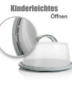 Kuchen Transportbox Rund in Pastell Grün – mit Doppel Tragegriff für sicheren Transport 4
