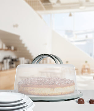 Kuchen Transportbox Rund in Pastell Grün – mit Doppel Tragegriff für sicheren Transport 6