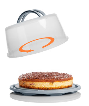 BigDean 2 Stück Kuchen Transportbox Set Rund – mit Doppel Tragegriff für sicheren Transport 5
