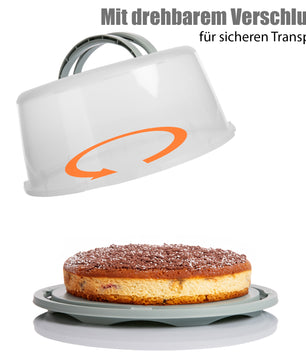 Kuchen Transportbox Rund in Pastell Grün – mit Doppel Tragegriff für sicheren Transport 5