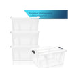 BigDean 3er Set Aufbewahrungsbox mit Deckel transparent - 14L + Clipverschluss - Stapelbox 4