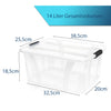 BigDean 3er Set Aufbewahrungsbox mit Deckel transparent - 14L + Clipverschluss - Stapelbox 6