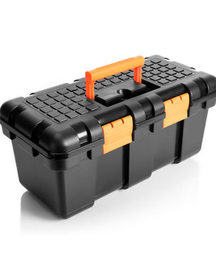 Werkzeugkoffer leer - aus Hart-Kunststoff - 50x25x23,5cm - Werkzeugkiste Toolbox groß Werkzeugkasten
