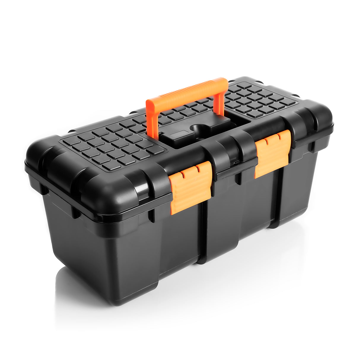 BigDean Werkzeugkoffer leer groß aus Hart-Kunststoff - 50x25x23,5cm - Werkzeugkiste mit herausnehmbarer Innenablage - Toolbox groß Werkzeugkasten Werkzeug Box für Heim- & Handwerker - Made in EU image 1