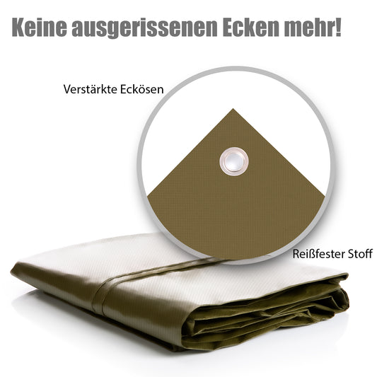 Abdeckplane 3x4m 90g/m² wasserdicht – reißfeste Gewebeplane Allzweckplane mit verstärkten Ösen 2