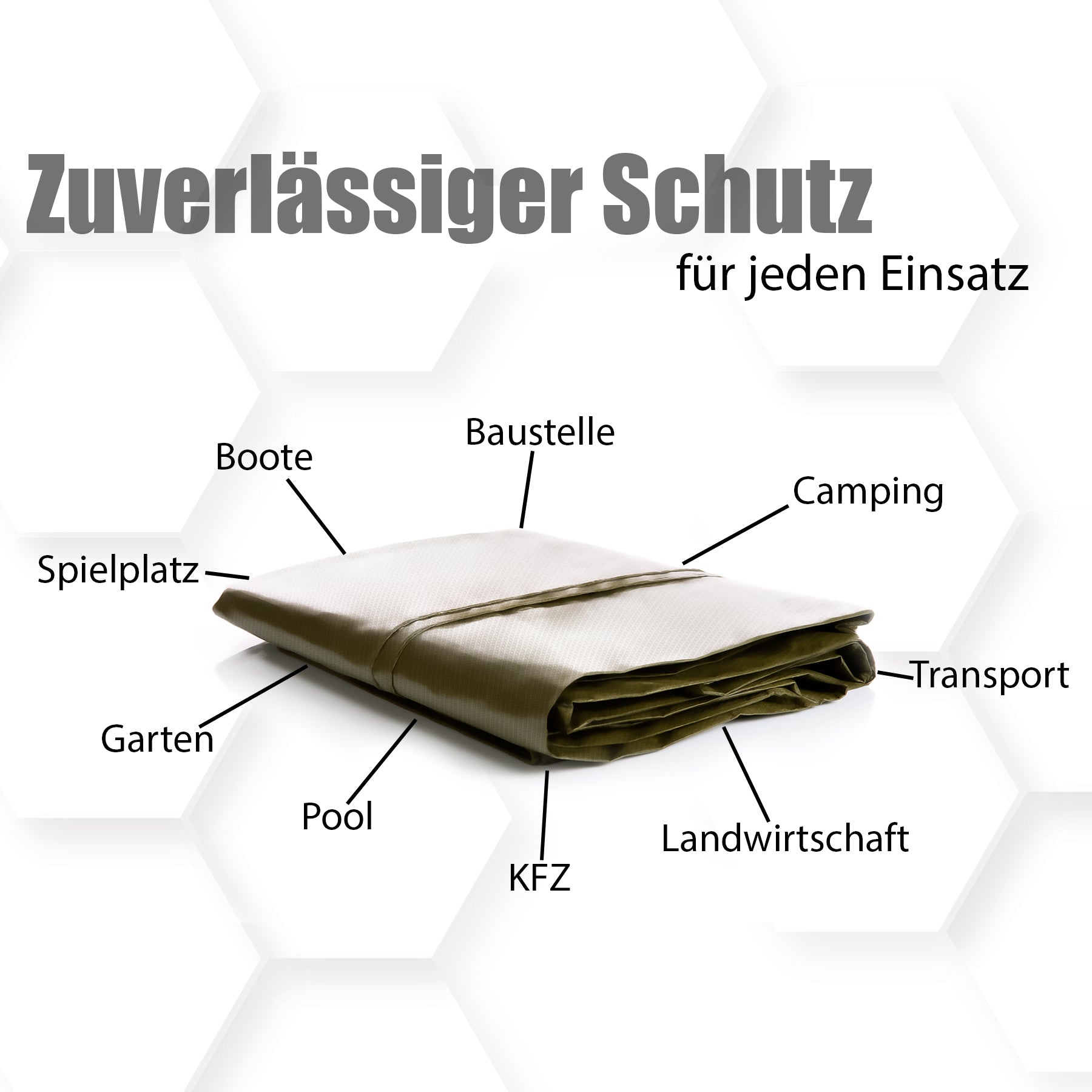 Abdeckplane 3x4m 90g/m² wasserdicht – reißfeste Gewebeplane Allzweckplane mit verstärkten Ösen 5