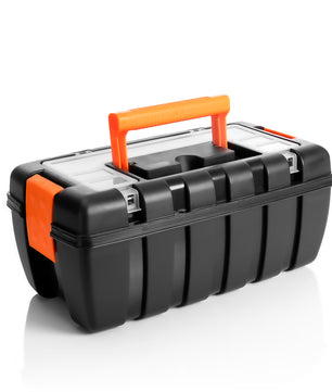 Werkzeugkoffer leer - aus Hart-Kunststoff - 37x20x16cm - Werkzeugkiste Toolbox Werkzeugkasten