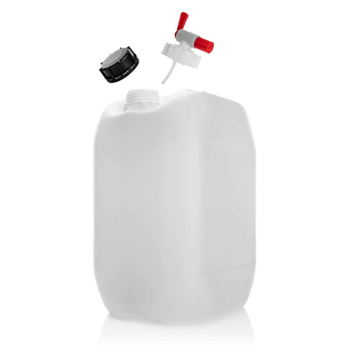 BigDean Wasserkanister 20L mit Auslaufhahn + Schraubdeckel naturweiß - BPA frei lebensmittelecht stapelbar UN-Zulassung DIN 61 - tragbarer Wasserbehälter für Indoor & Outdoor - Made in Germany image 4