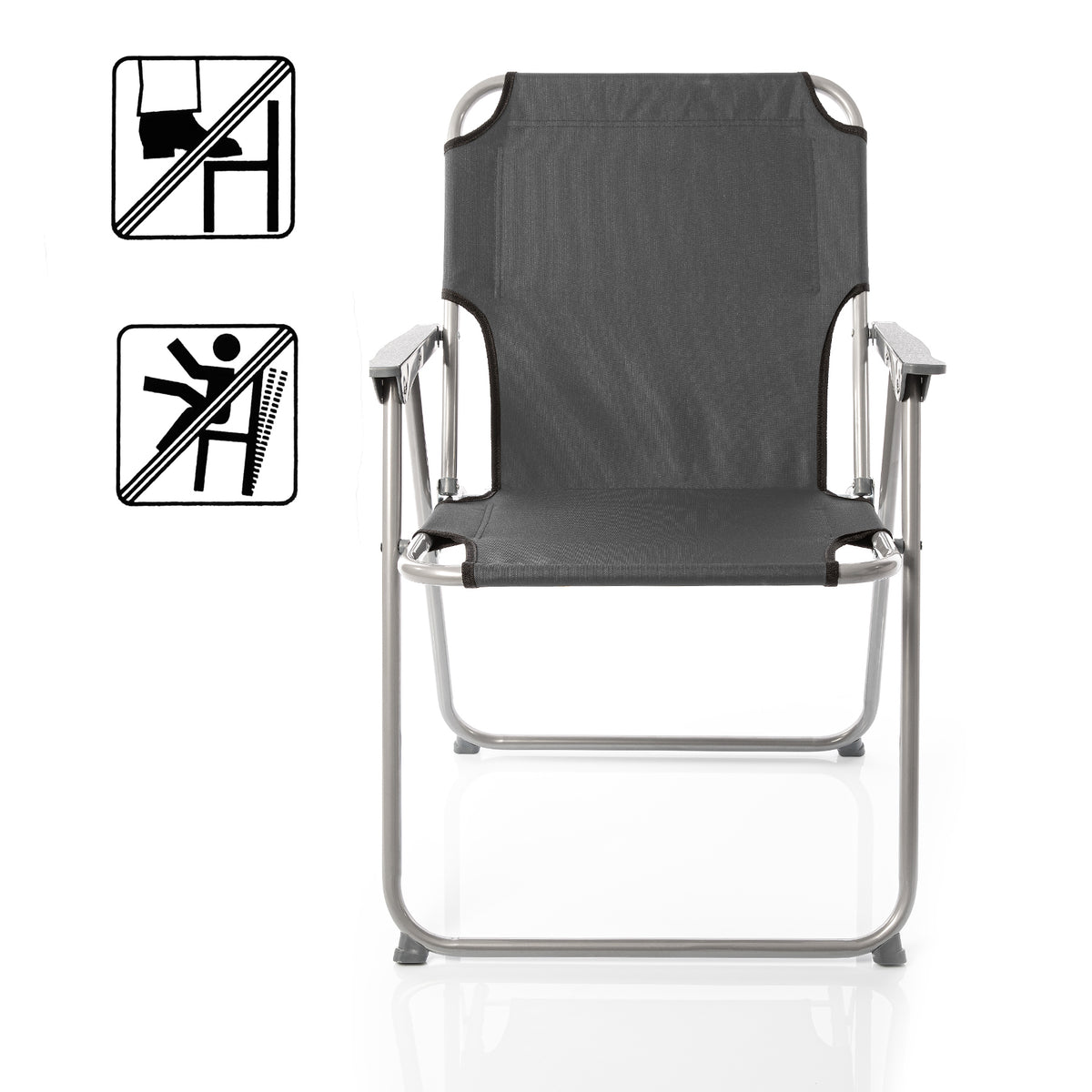 BigDean 6X Klappstuhl Faltstuhl Angelstuhl – Anthrazit/Grau robust klappbar bis 120kg belastbar - klassischer Gartenstuhl für Garten & Camping - Campingstuhl faltbar image 4