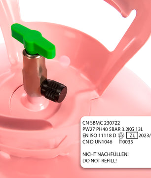 Heliumgasflasche mit 13L Volumen reicht für bis zu 50 Ballons - Luftballons für Geburtstage 5