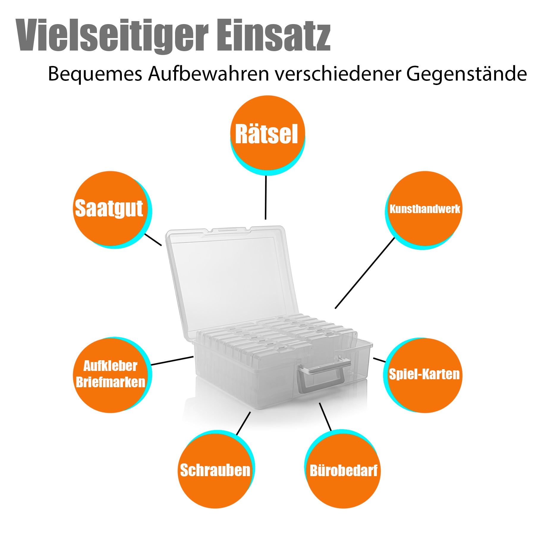 BigDean Fotoaufbewahrungsbox mit 16 Fächern – Foto Organizer für Bilder, Karten, Bürobedarf uvm 4