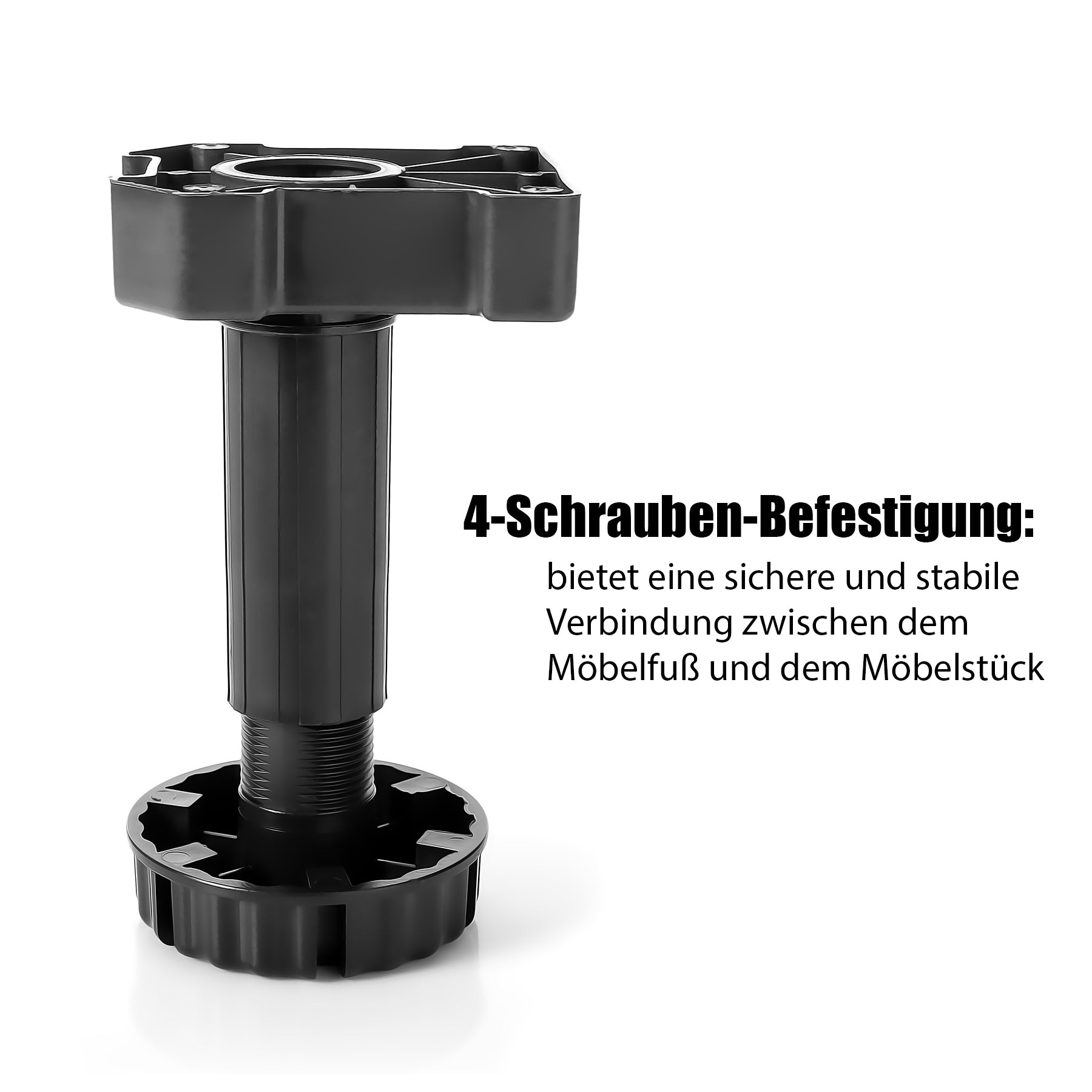 BigDean 20 Stück Möbelfüße 150mm höhenverstellbar + 5 Befestigungsclips - bis zu 500kg belastbar 4