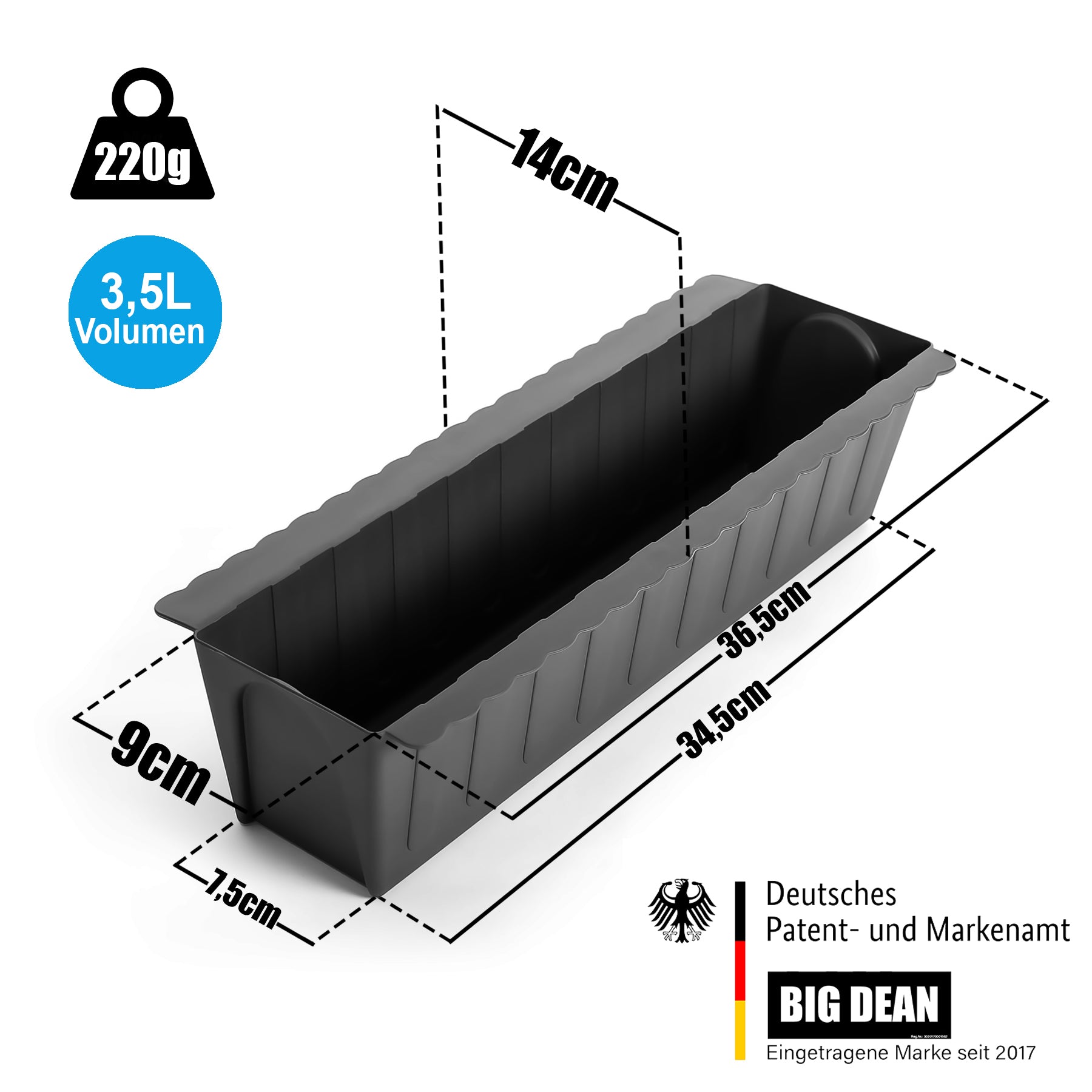 BigDean 4 Stück Paletten Blumenkästen Einsatz in Anthrazit – Pflanzkasten zum Bepflanzen 6