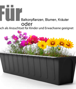 24 Stück Paletten Blumenkästen Einsatz in Anthrazit – Pflanzkasten zum Bepflanzen 3