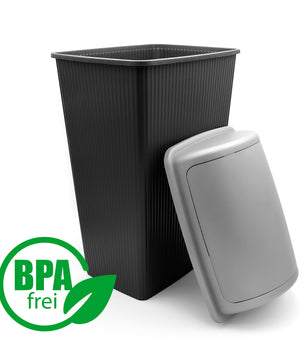 BigDean Mülleimer mit Schwingdeckel 45 L Anthrazit – Abfalleimer für die Küche & Büro – Müllbehälter 5