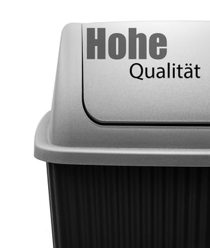 BigDean Mülleimer mit Schwingdeckel 45 L Anthrazit – Abfalleimer für die Küche & Büro – Müllbehälter 6