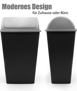 BigDean Mülleimer mit Schwingdeckel 45 L Anthrazit – Abfalleimer für die Küche & Büro – Müllbehälter 2