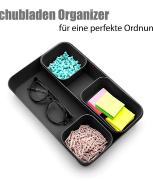 BigDean Schubladen Organizer mit 8 Fächern in Schwarz – individueller Organizer für Büro 2