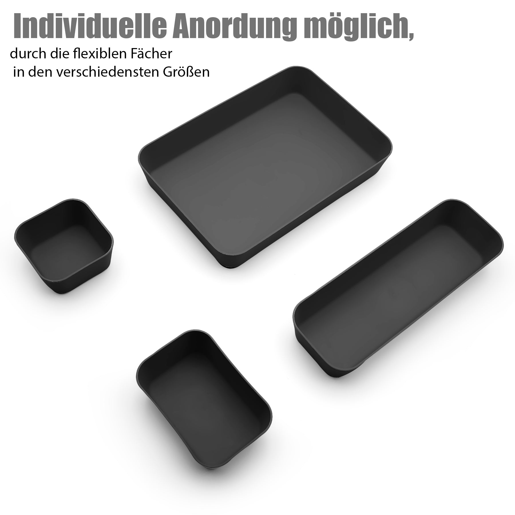 BigDean Schubladen Organizer mit 8 Fächern in Schwarz – individueller Organizer für Büro 5