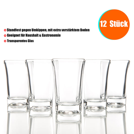 12 Stück Schnapsgläser 4cl aus Glas spülmaschinengeeignet - robuste Shotgläser in Gastro Qualität image 2