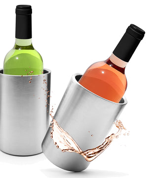 Weinkühler aus doppelwandigem Edelstahl – Flaschenkühler für Wein & Champagner – Sektkühler 