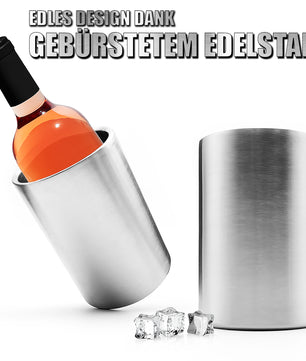 Weinkühler aus doppelwandigem Edelstahl – Flaschenkühler für Wein & Champagner – Sektkühler  2