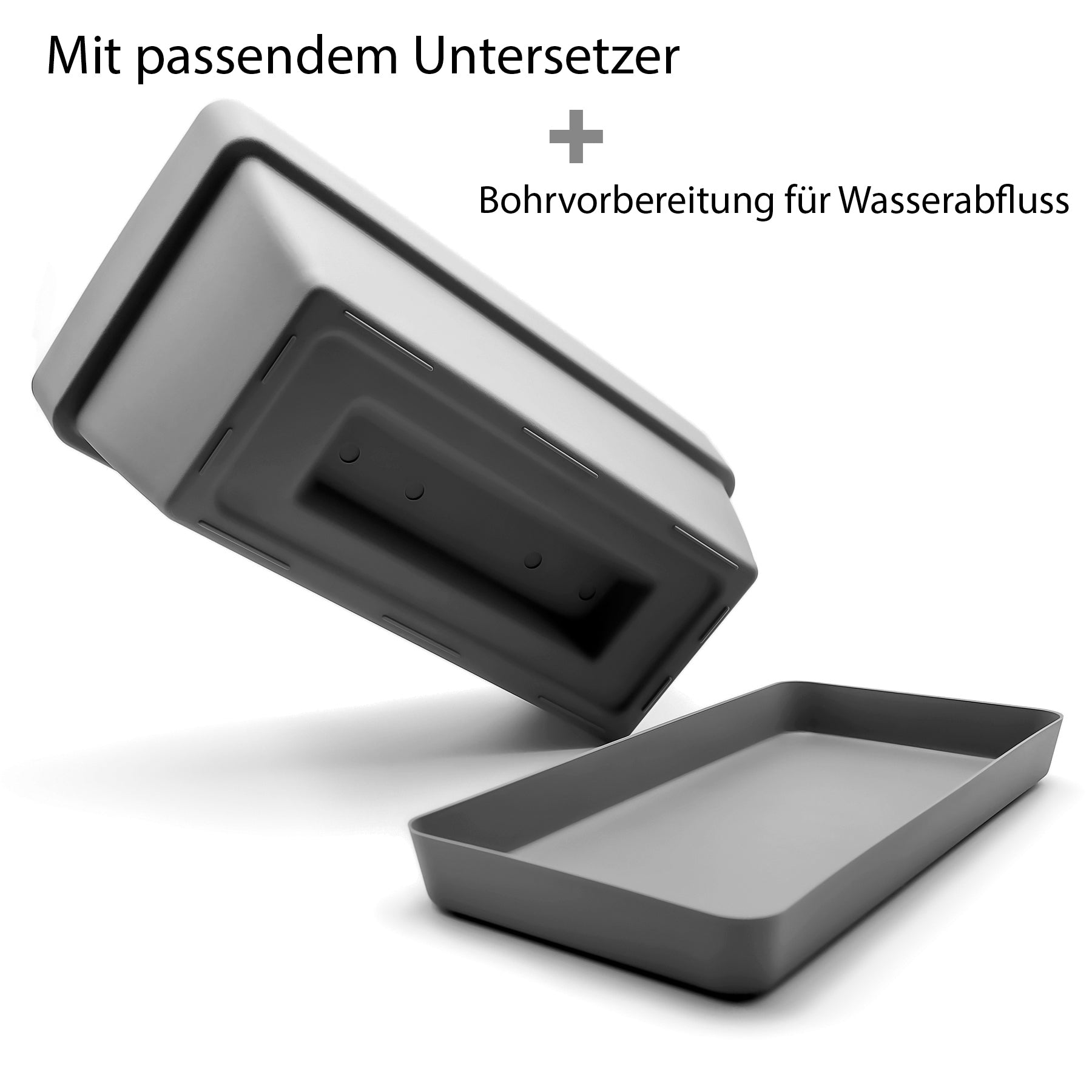 3 Stück Blumenkasten 40 cm aus bruchfestem Kunststoff in Anthrazit – Balkon Pflanzkasten 4