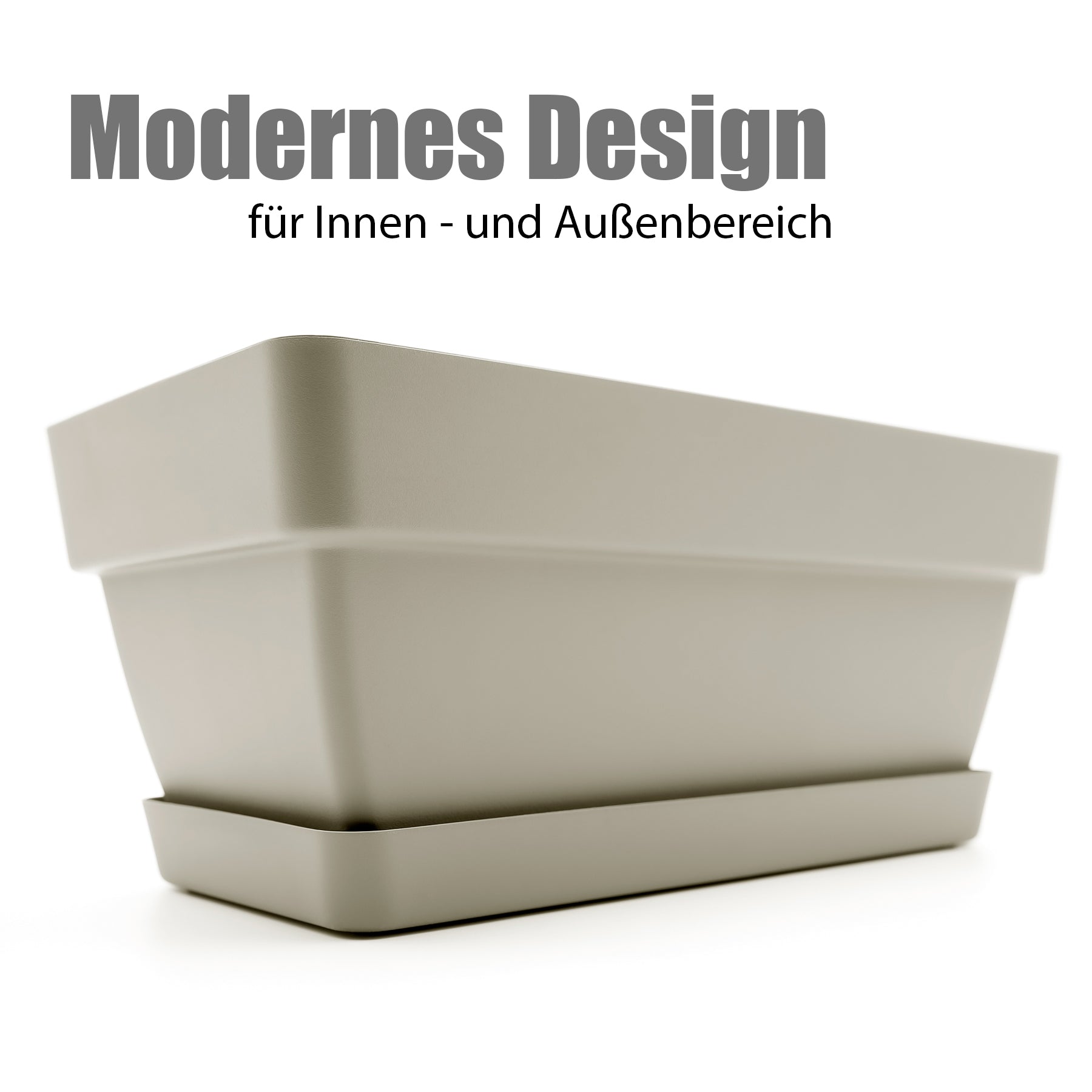 3 Stück Blumenkasten 40 cm aus bruchfestem Kunststoff in Mokka – Balkon Pflanzkasten 2