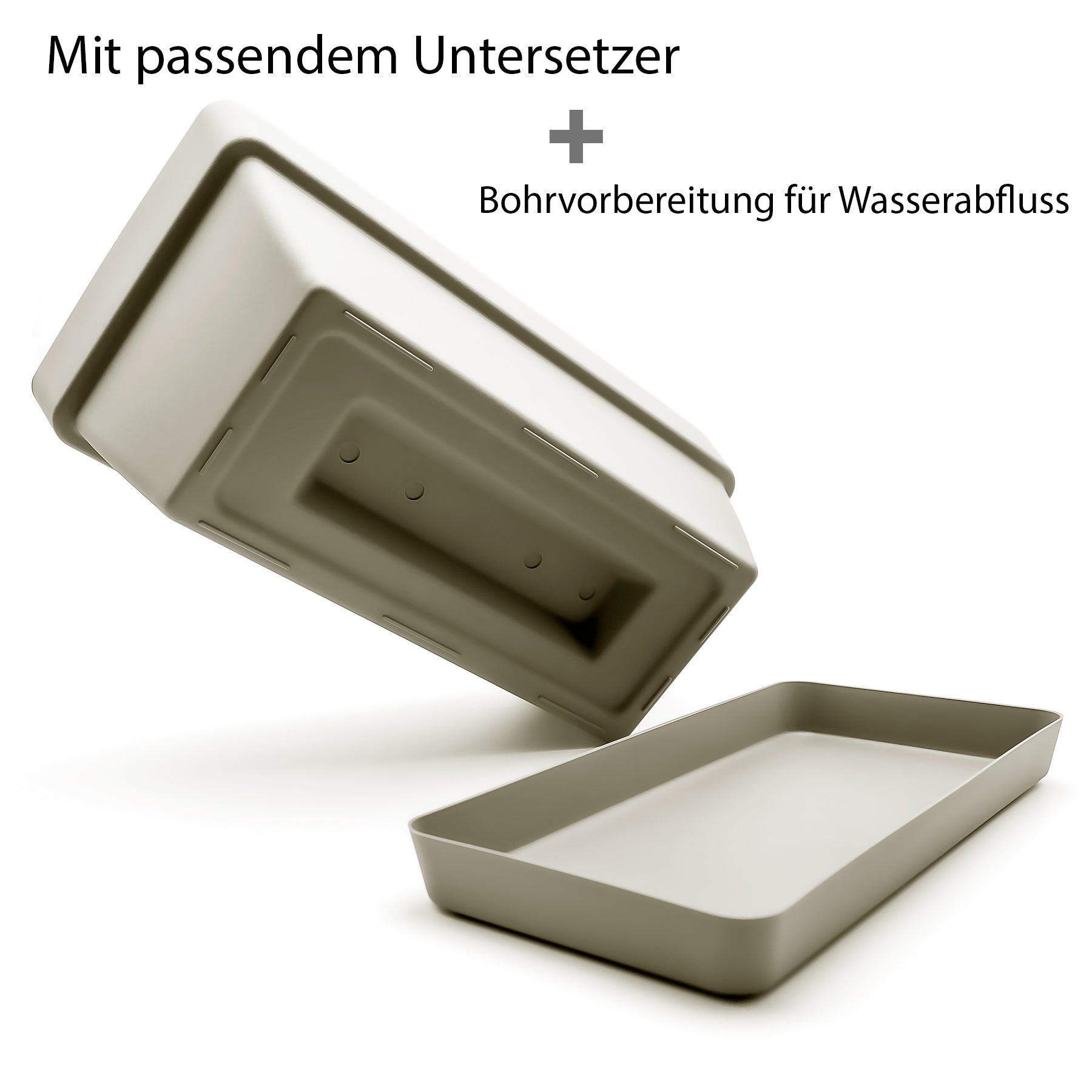 3 Stück Blumenkasten 40 cm aus bruchfestem Kunststoff in Mokka – Balkon Pflanzkasten 4
