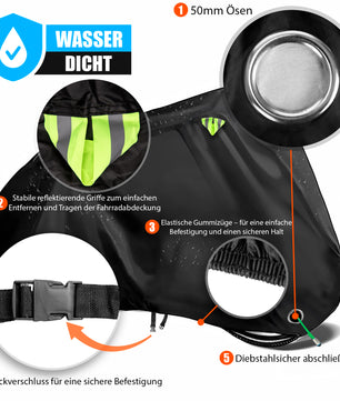 BigDean Fahrradabdeckung wetterfest & wasserdicht aus Polyester 210D Gewebe 2