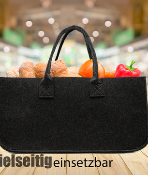 3 Stück Filztasche groß in Anthrazit für Kaminholz oder als Shopper verwendbar 6