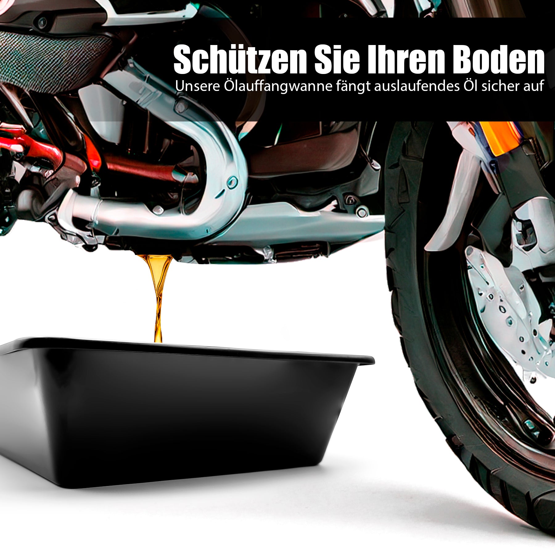 BigDean Ölauffangbehälter 60x40x12 cm aus robustem Kunststoff – Auffanghilfe für Ölwechsel 3
