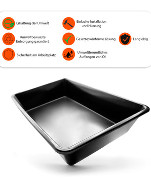 Ölauffangbehälter 60x40x12 cm aus robustem Kunststoff – Auffanghilfe für Ölwechsel
