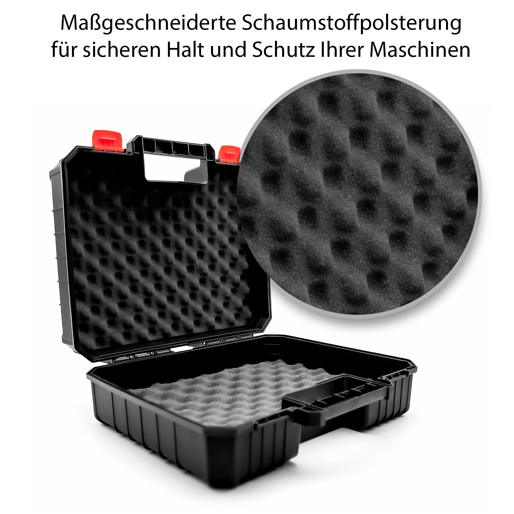 BigDean 2 Stück Maschinenkoffer leer aus bruchsicherem Kunststoff für sichere Werkzeugaufbewahrung 4