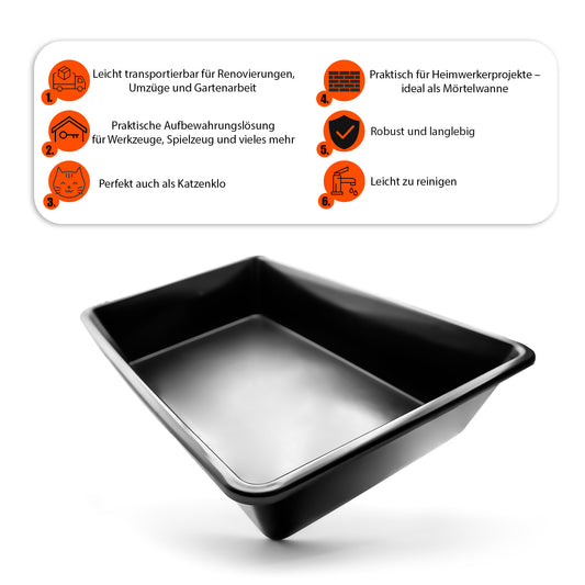 Wanne aus Kunststoff 60x40x12 cm multifunktional einsetzbar – ideal als Kotwanne, Pflanzwanne