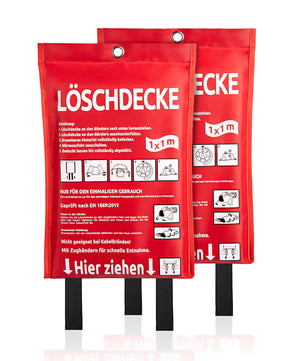 2 Stück Löschdecke Küche für Fettbrand sofort einsetzbare XL Feuerlöschdecke DIN EN