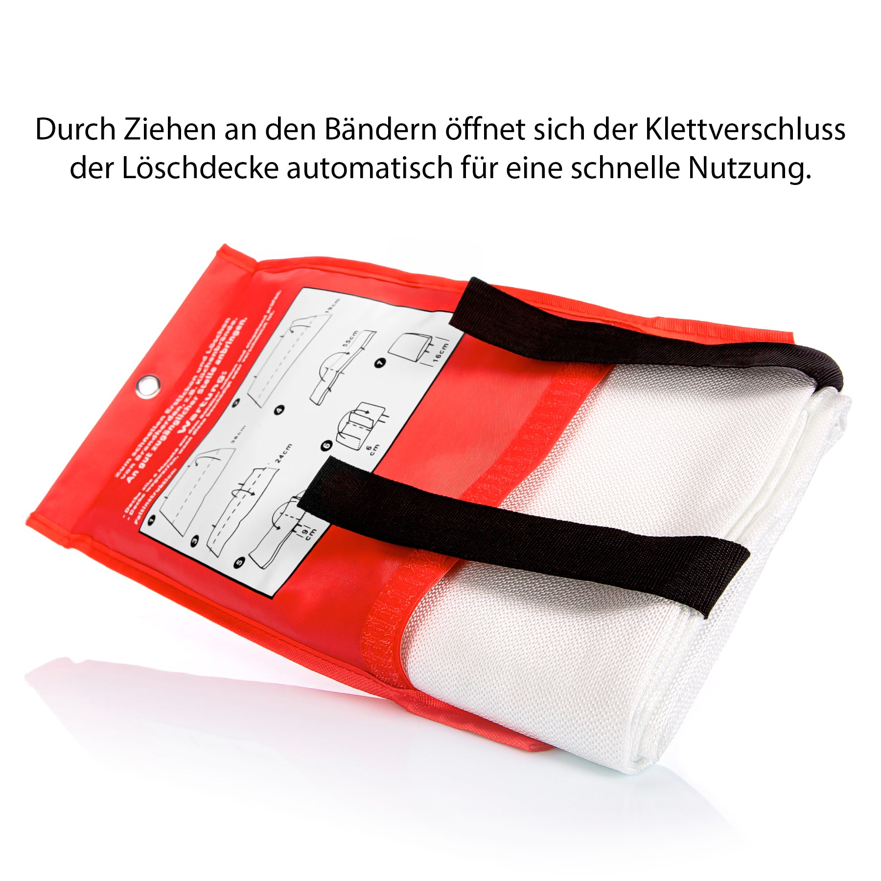 BigDean 2 Stück Löschdecke Küche für Fettbrand sofort einsetzbare XL Feuerlöschdecke DIN EN 4