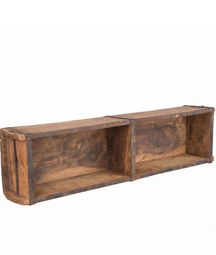 2 Stück alte Holzkiste - 58x15x10 cm - Vintage Ziegelform aus recyceltem Holz 2