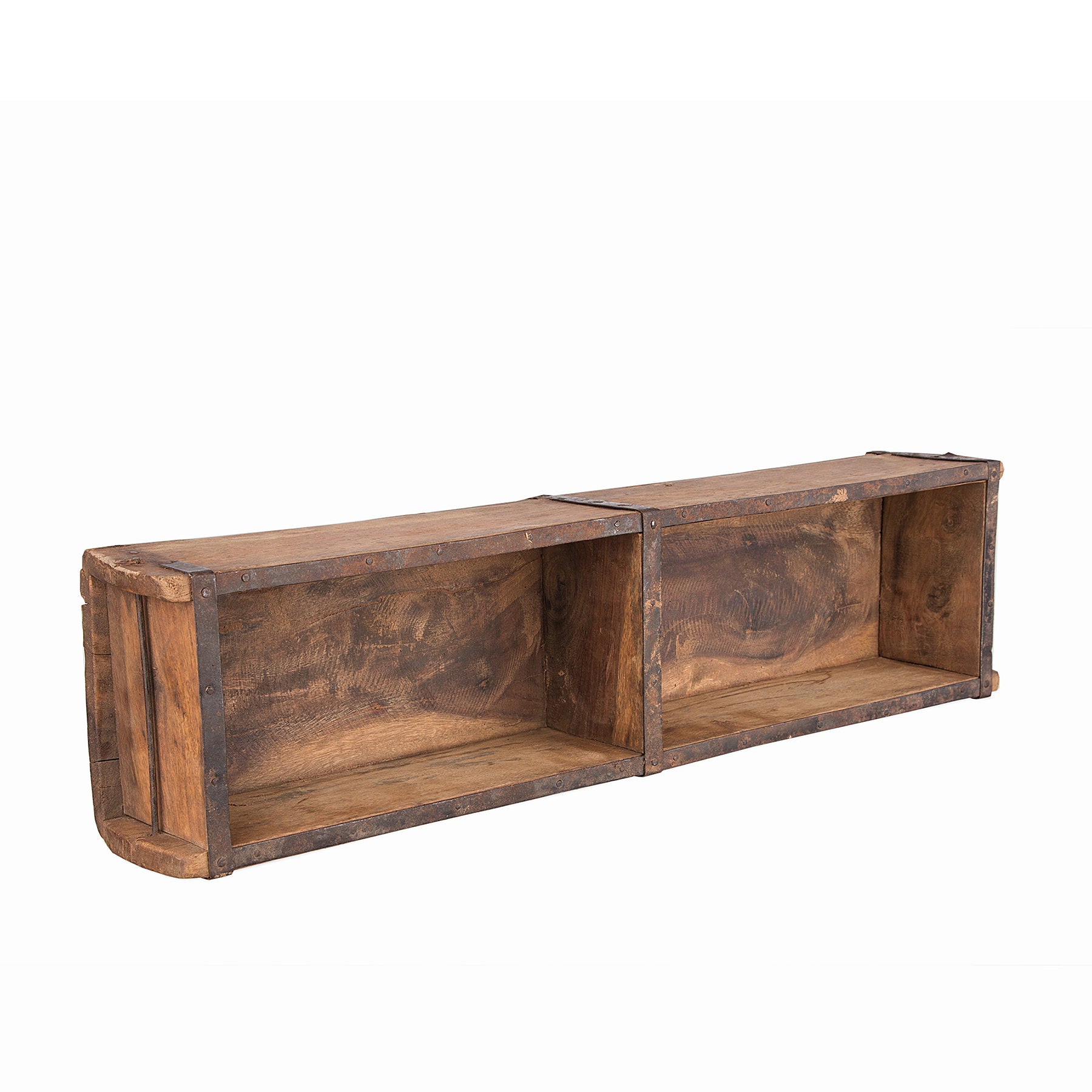 2 Stück alte Holzkiste - 58x15x10 cm - Vintage Ziegelform aus recyceltem Holz 2