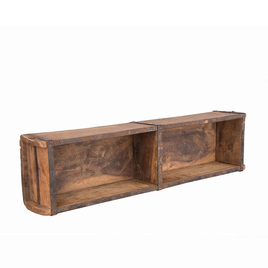 BigDean 2 Stück alte Holzkiste - 58x15x10 cm - Vintage Ziegelform aus recyceltem Holz - Jedes Stück ein Unikat - Doppelkiste Dekokiste Holzdeko Holzbox image 2
