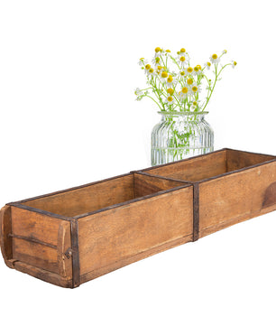 2 Stück alte Holzkiste - 58x15x10 cm - Vintage Ziegelform aus recyceltem Holz 3