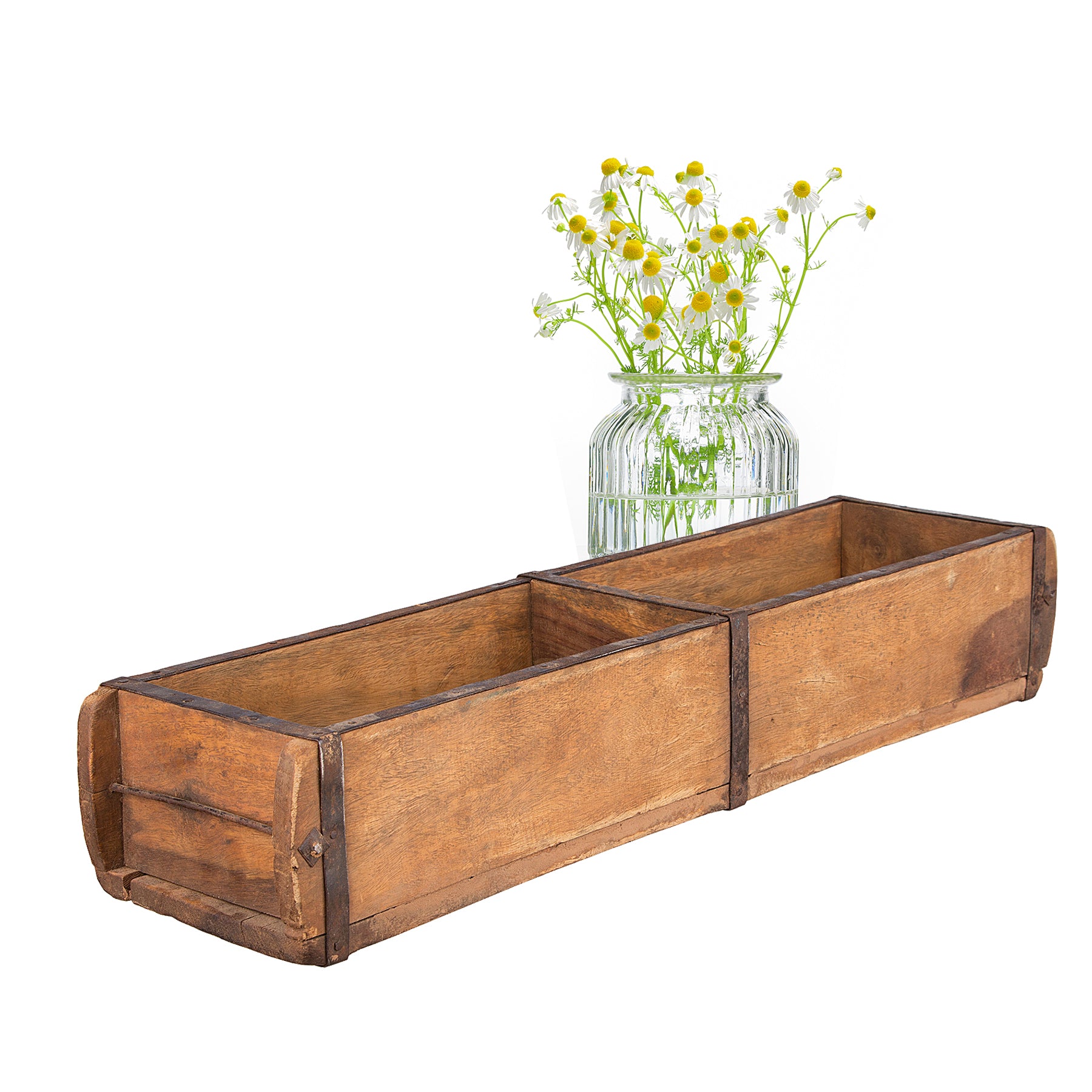 2 Stück alte Holzkiste - 58x15x10 cm - Vintage Ziegelform aus recyceltem Holz 3