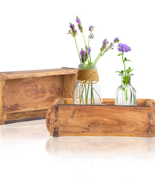 2 Stück alte Holzkiste - 32x15x9 cm - Vintage Ziegelform aus recyceltem Holz 