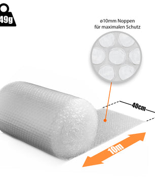 BigDean Premium Luftpolsterfolie Rolle 3-lagig 10m x 0,40m ideal als Verpackungsmaterial 3