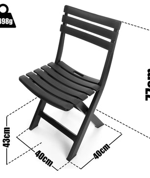 BigDean Gartenstuhl klappbar aus wetterfestem & robustem Kunststoff in Anthrazit – Klappstuhl 3